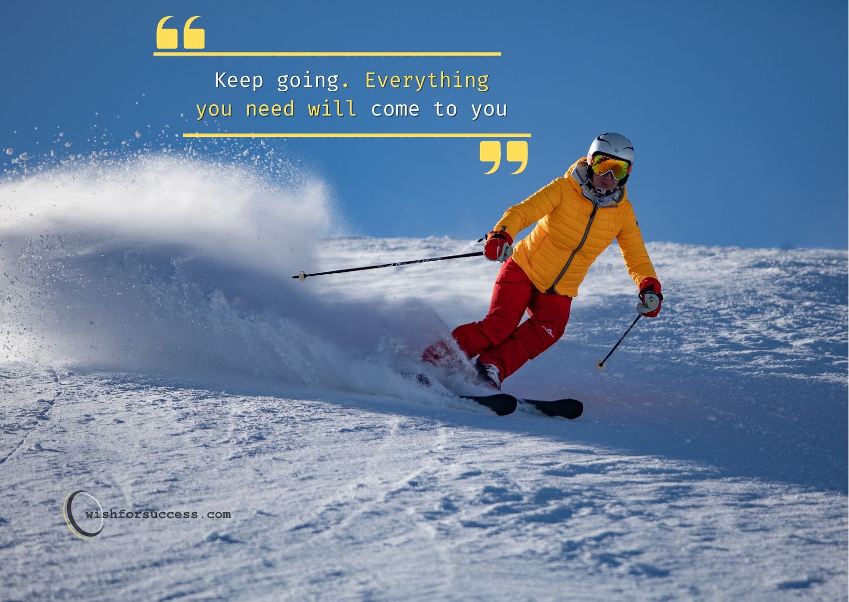 never-give-up-quotes (4) a person skiing down a snowy hill